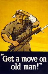 Plakat rekrutacyjny Get A Move On Old Man, wyd. 1915
